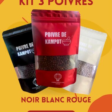 Kampot discovery set 300g (black/red/white kampot pepper)