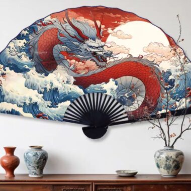 XXL Asian-Inspired Decorative Fan