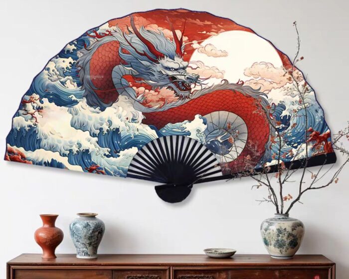 XXL Asian-Inspired Decorative Fan